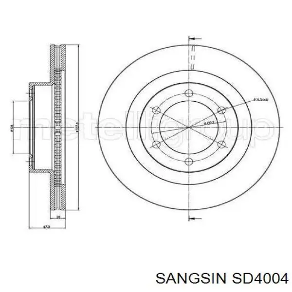 Comprar SD4004 Sangsin Freno de disco delantero