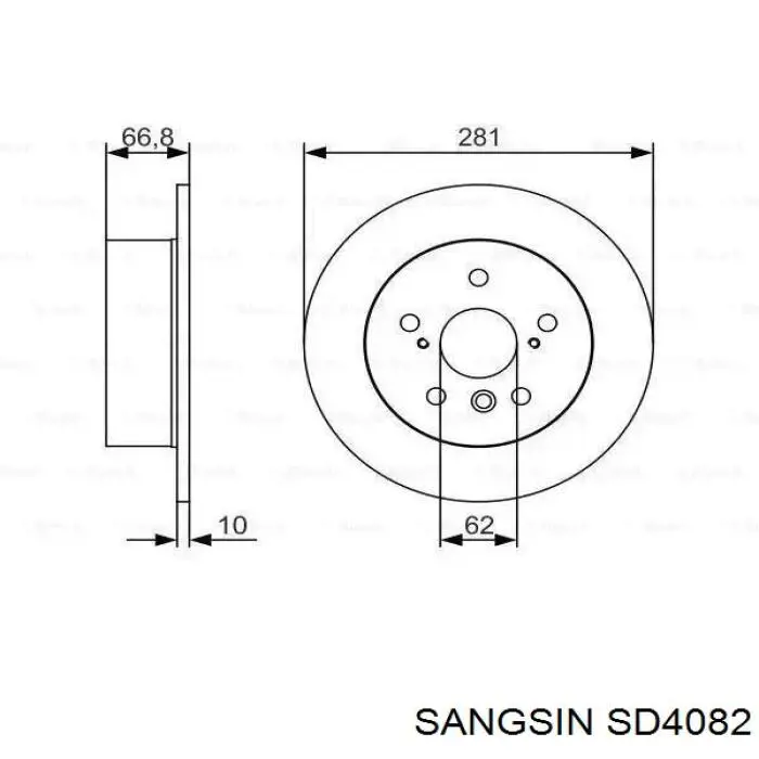 Disco de freno SD4082 Sangsin