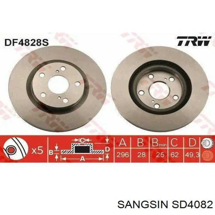 Frenos delanteros Sangsin SD4082 precio, desde 38,42 EUR