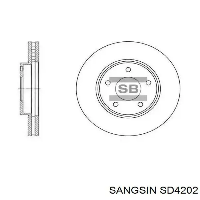 SD4202 Sangsin disco de freno delantero
