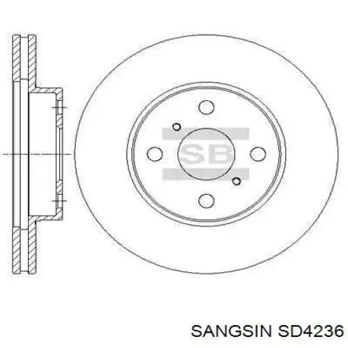 SD4236 Sangsin disco de freno trasero