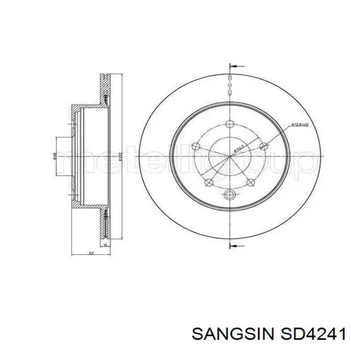 SD4241 Sangsin disco de freno trasero