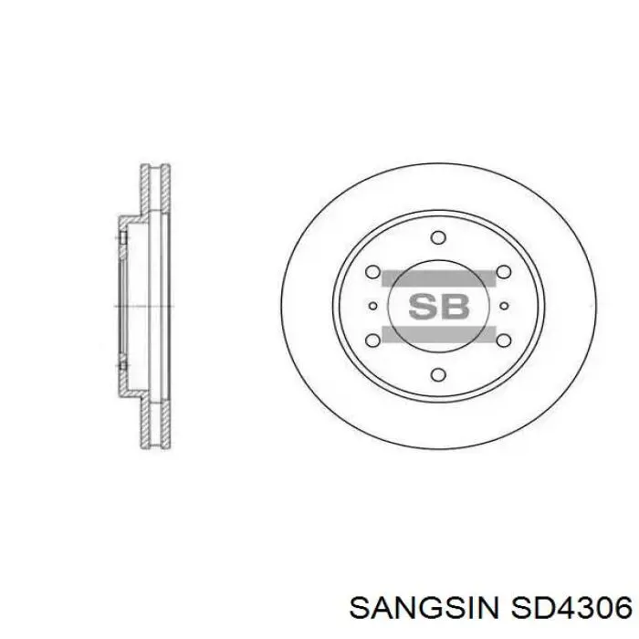 SD4306 Sangsin disco de freno delantero