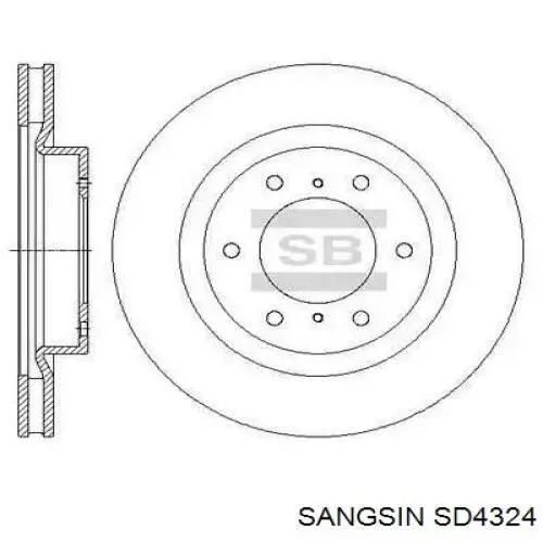 SD4324 Sangsin disco de freno delantero