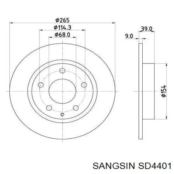 SD4401 Sangsin disco de freno delantero