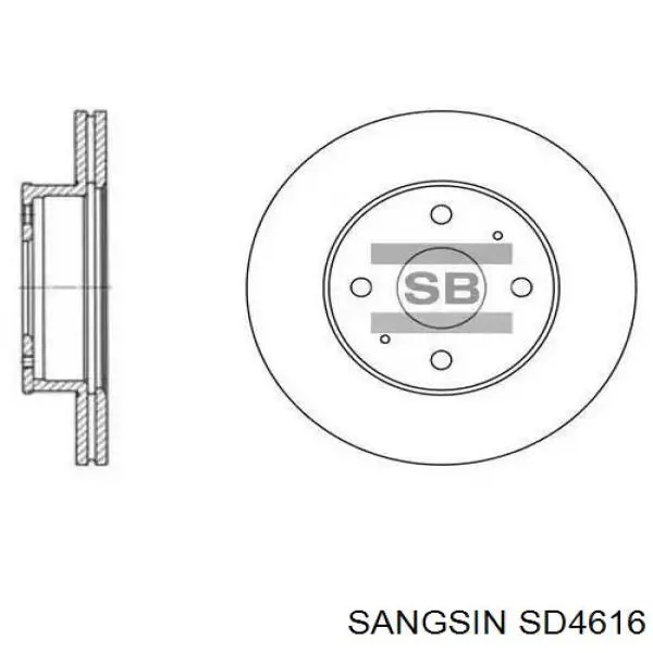 SD4616 Sangsin disco de freno trasero