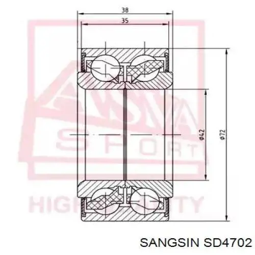 SD4702 Sangsin disco de freno delantero
