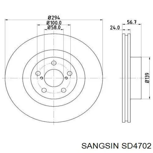 Comprar SD4702 Sangsin Freno de disco delantero