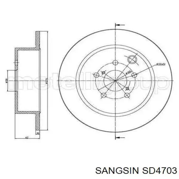 SD4703 Sangsin freno de disco delantero