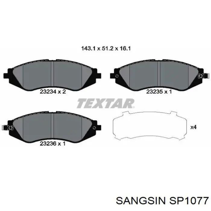 Pastillas de freno SP1077 Sangsin