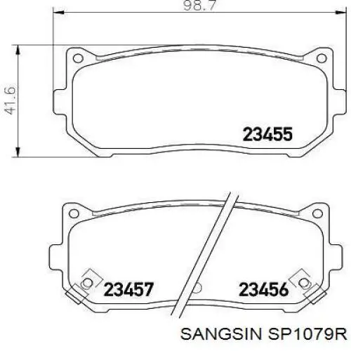 Comprar SP1079R Sangsin Pastillas de freno traseras