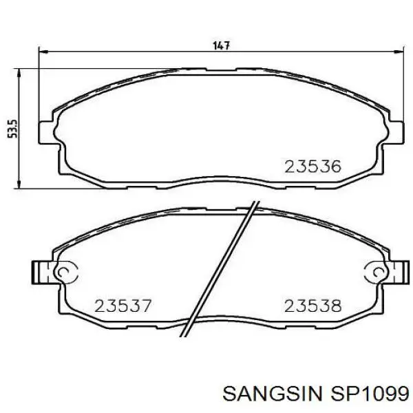 Comprar SP1099 Sangsin Pastillas delanteras de freno