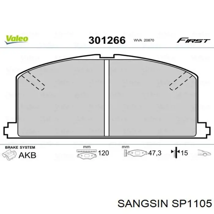 SP1105 Sangsin Pastillas delanteras