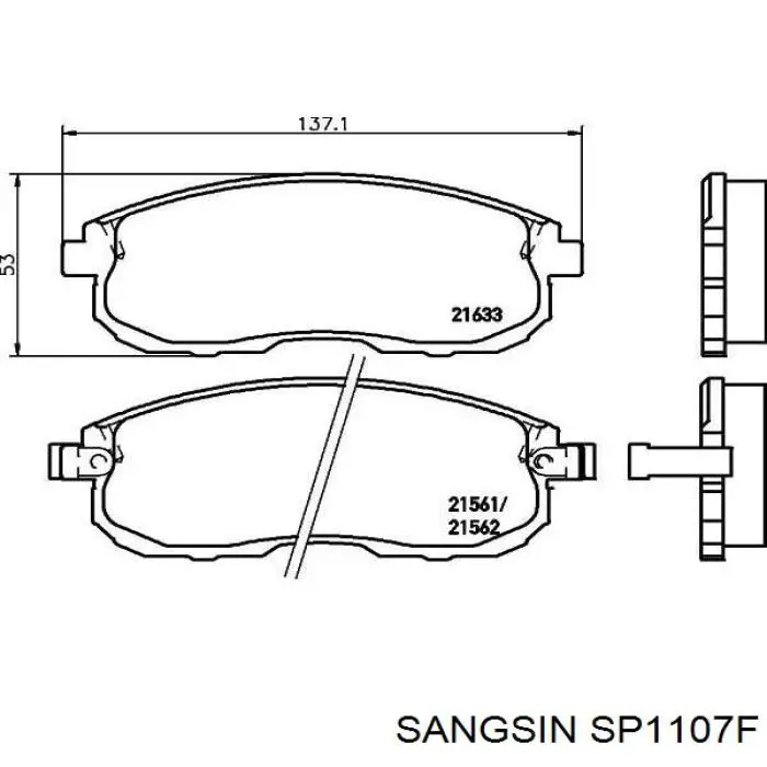 SP1107-F Sangsin pastillas de freno delanteras