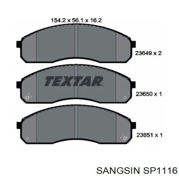 Comprar SP1116 Sangsin Pastillas delanteras de freno