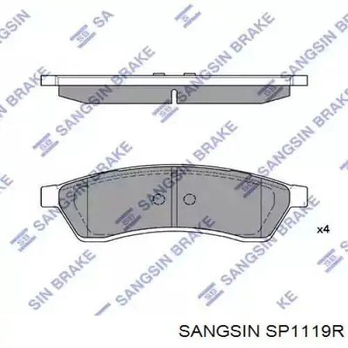 SP1119R Sangsin Pastillas freno traseras