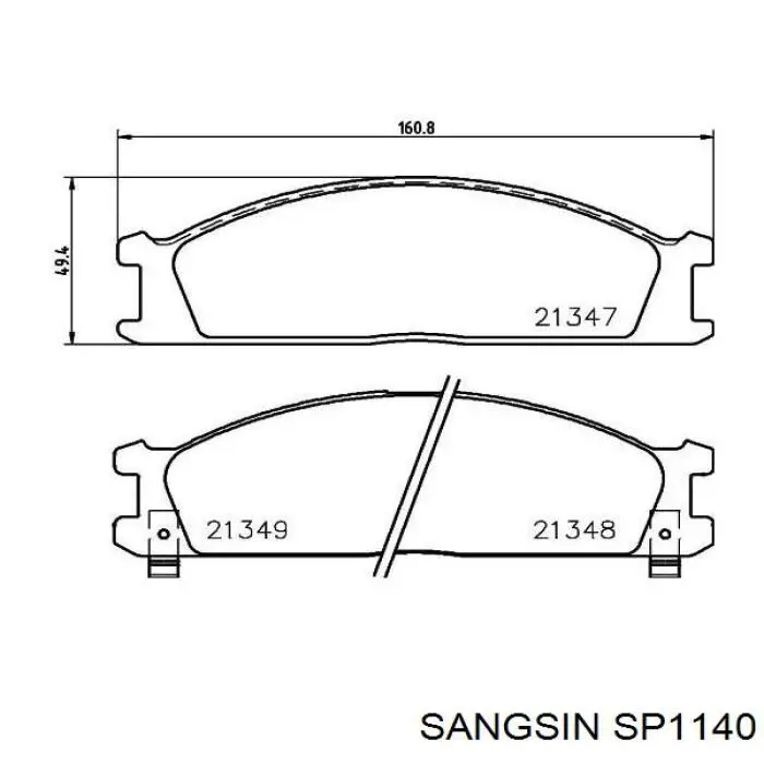 SP1140 Sangsin pastillas de freno delanteras