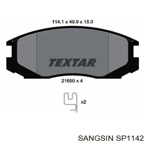 Comprar SP1142 Sangsin Pastillas delanteras de freno