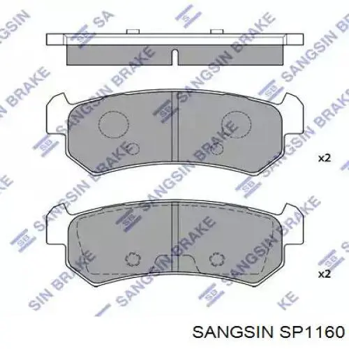 Pastillas de freno traseras SP1160 Sangsin