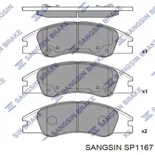 SP1167 Sangsin pastillas de freno delanteras