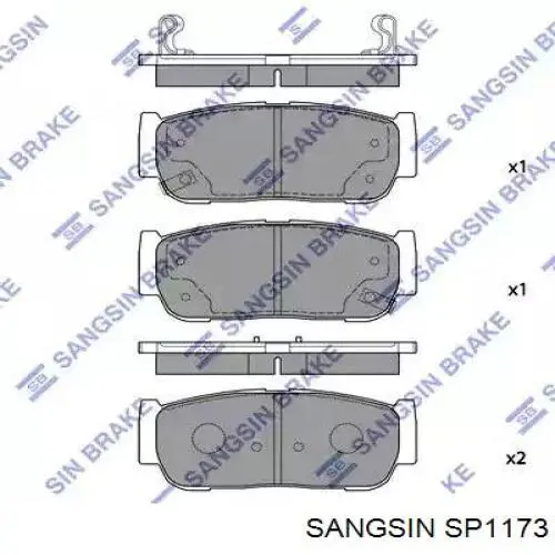 Comprar SP1173 Sangsin Pastillas de freno traseras