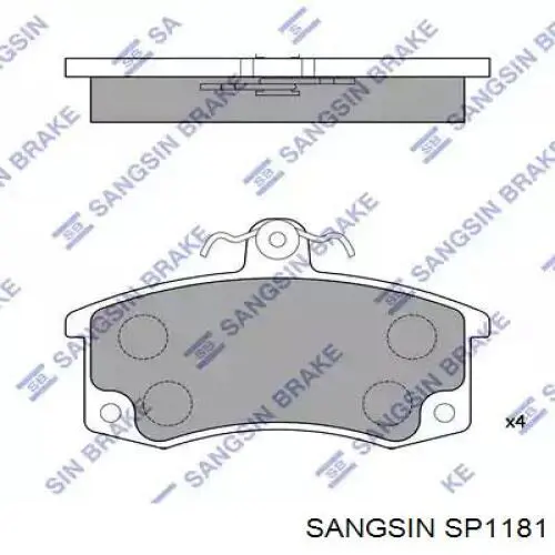 Comprar SP1181 Sangsin Pastillas delanteras de freno