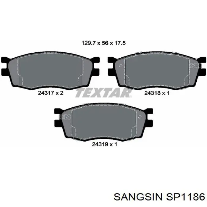 SP1186 Sangsin pastillas de freno delanteras