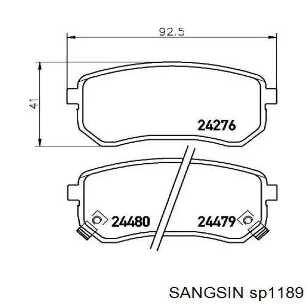 Pastillas de freno traseras de disco SANGSIN SP1189