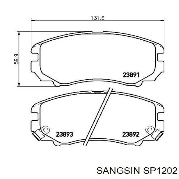 Pastillas de freno delanteras SANGSIN SP1202