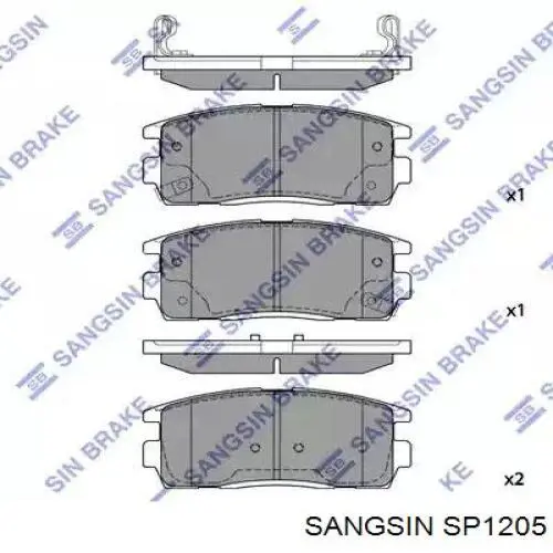 Comprar SP1205 Sangsin Pastillas de freno traseras