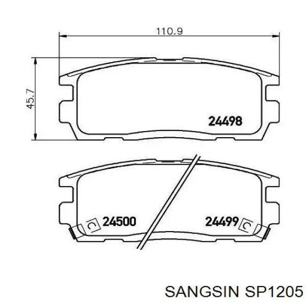 SP1205 Sangsin pastillas de freno traseras