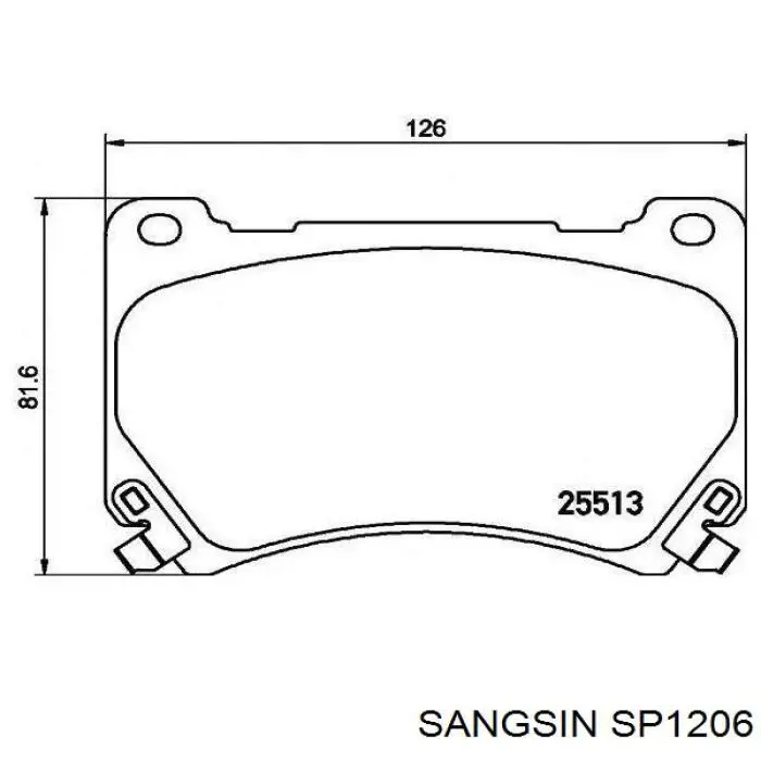 SP1206 Sangsin pastillas de freno delanteras