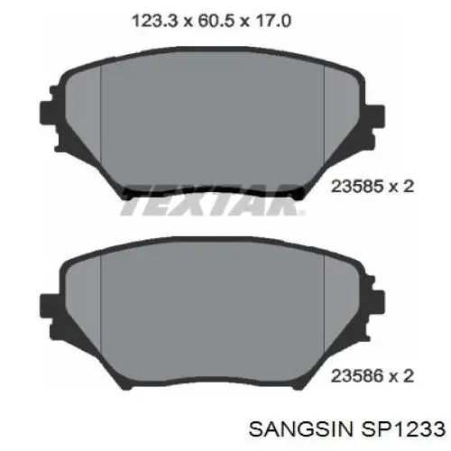 Comprar SP1233 Sangsin Pastillas delanteras de freno