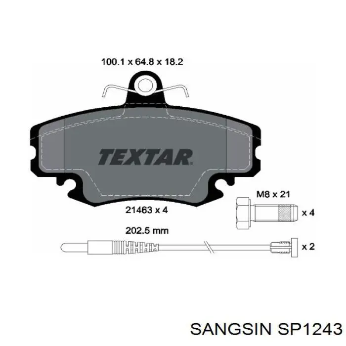 Comprar SP1243 Sangsin Pastillas delanteras de freno