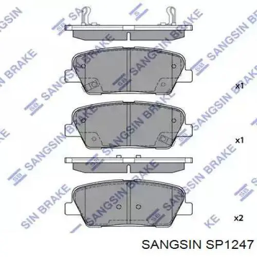 SP1247 Sangsin pastillas de freno traseras
