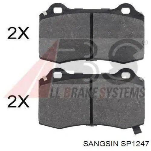 Pastillas de freno traseras SP1247 Sangsin