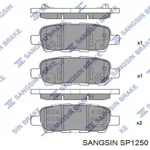 SP1250 Sangsin pastillas de freno traseras