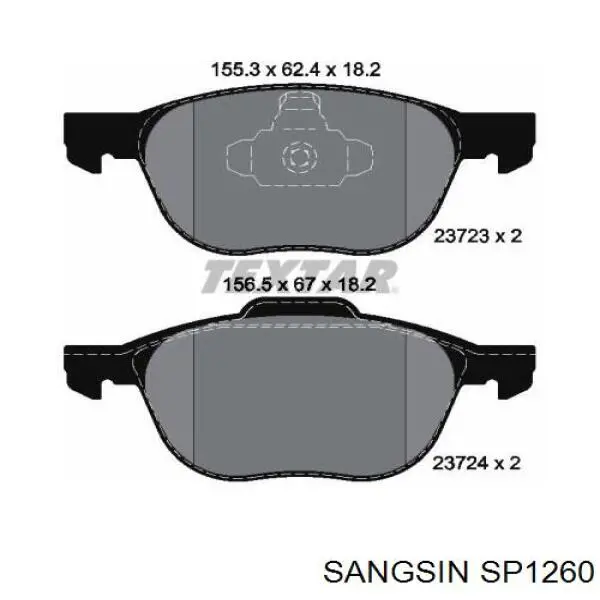 Pastillas de freno SP1260 Sangsin