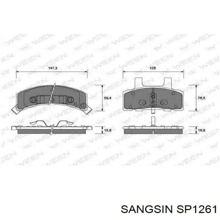 SP1261 Sangsin pastillas de freno delanteras