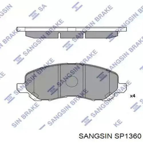 SP1360 Sangsin pastillas de freno delanteras