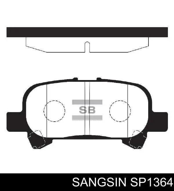 SP1364 Sangsin Pastillas freno traseras