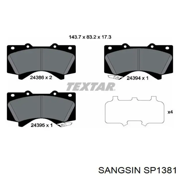 Pastillas de freno delanteras SANGSIN SP1381