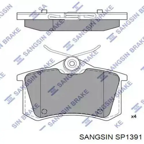 SP1391 Sangsin pastillas de freno traseras