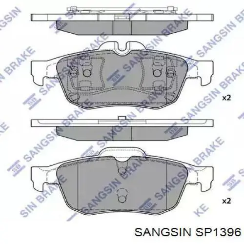 SP1396 Sangsin Pastillas freno traseras