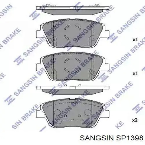 Comprar SP1398 Sangsin Pastillas delanteras de freno