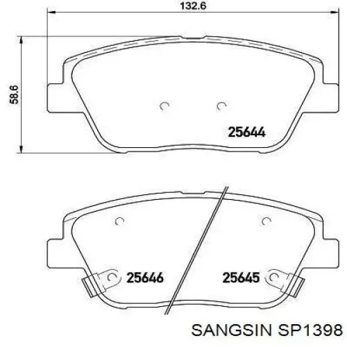 Pastillas de freno SP1398 Sangsin