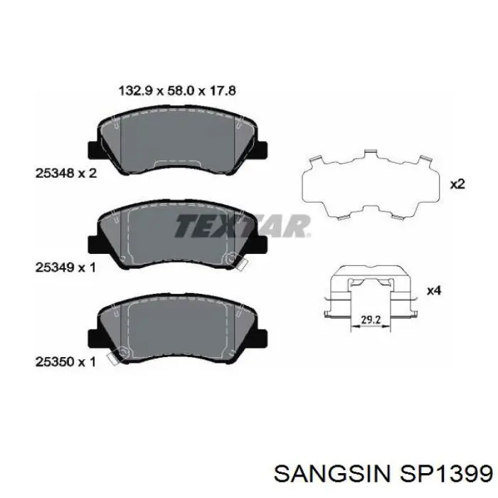 SP1399 Sangsin Pastillas delanteras