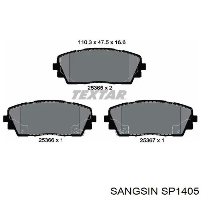 Pastillas freno delanteras Sangsin SP1405 precio, desde 18,63 EUR