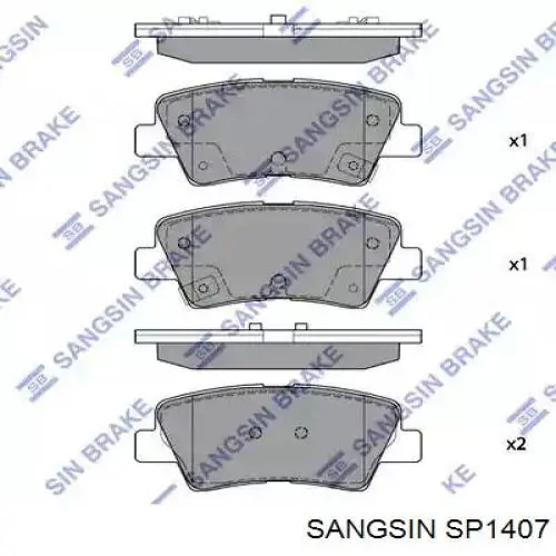 SP1407 Sangsin Pastillas freno traseras