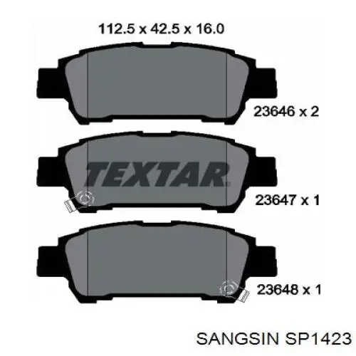 SP1423 Sangsin pastillas de freno traseras